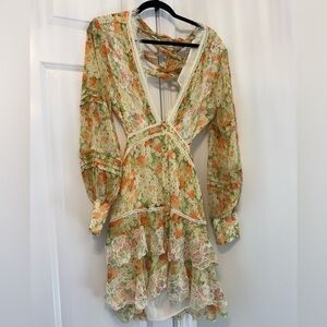 NWT ASOS floral chiffon & lace dress